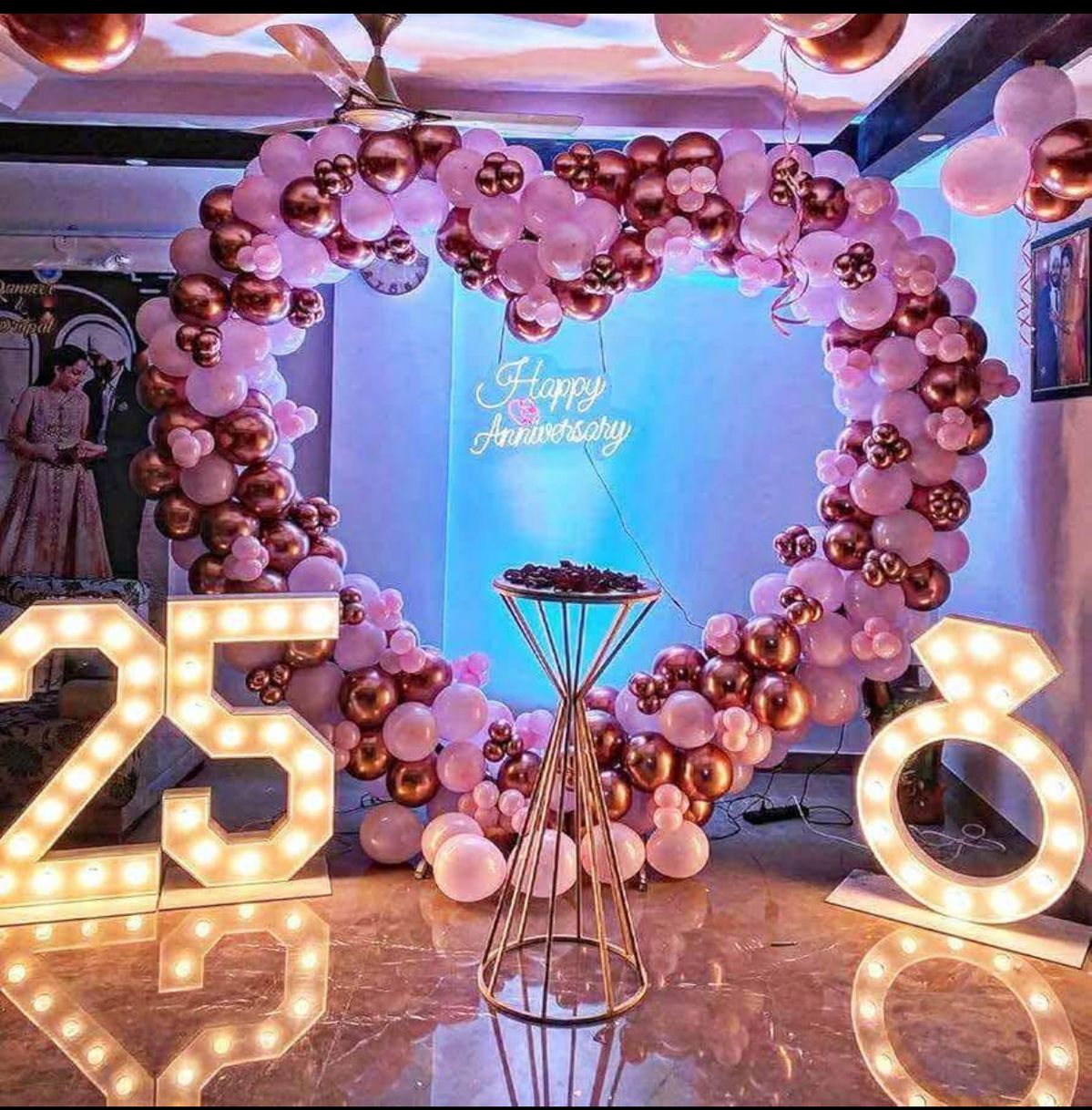 Anniversary photo memory wall